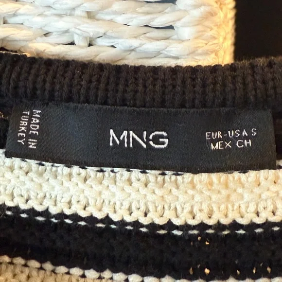 Size Small Mango MNG Collegiate Striped Cardigan with Gold Colored Buttons - Picture 7 of 11